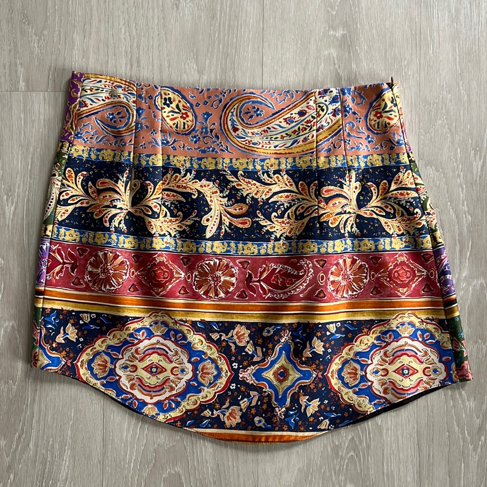 Zara Print Silk Skirt